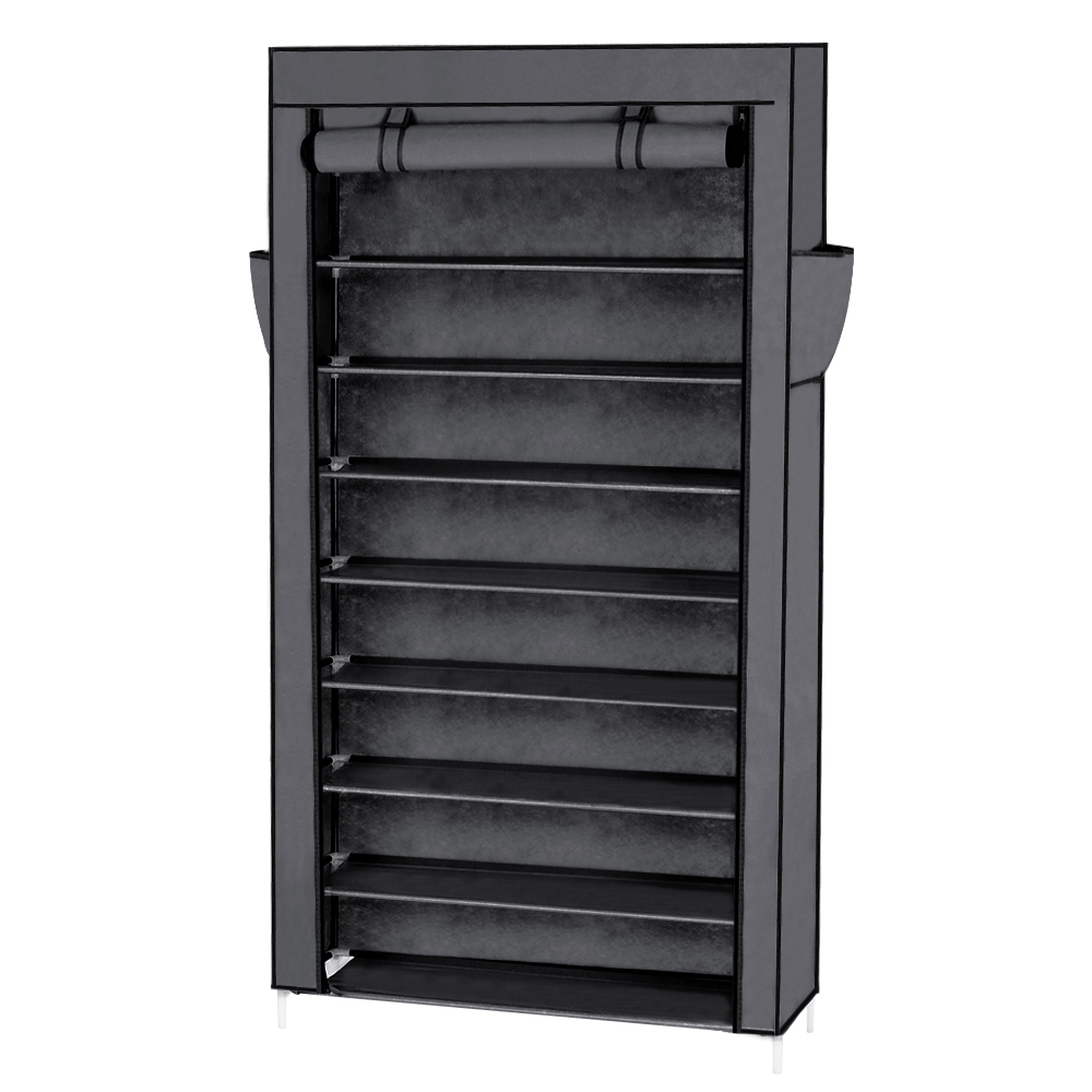 Ubesgoo Grey 10 Tiers 45 Pairs Shoe Rack Cabinet With Dustproof Cover Shoe Storage Closet Organizer Walmart Com Walmart Com