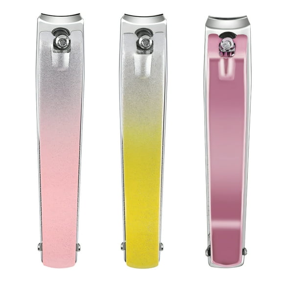 FACEGA 3Pcs Nail Clippers for Women,Carbon Steel Toe Nail Clippers,Curved Pliers Blade Grip Smooth Handle Toenail Clippers,Mix1