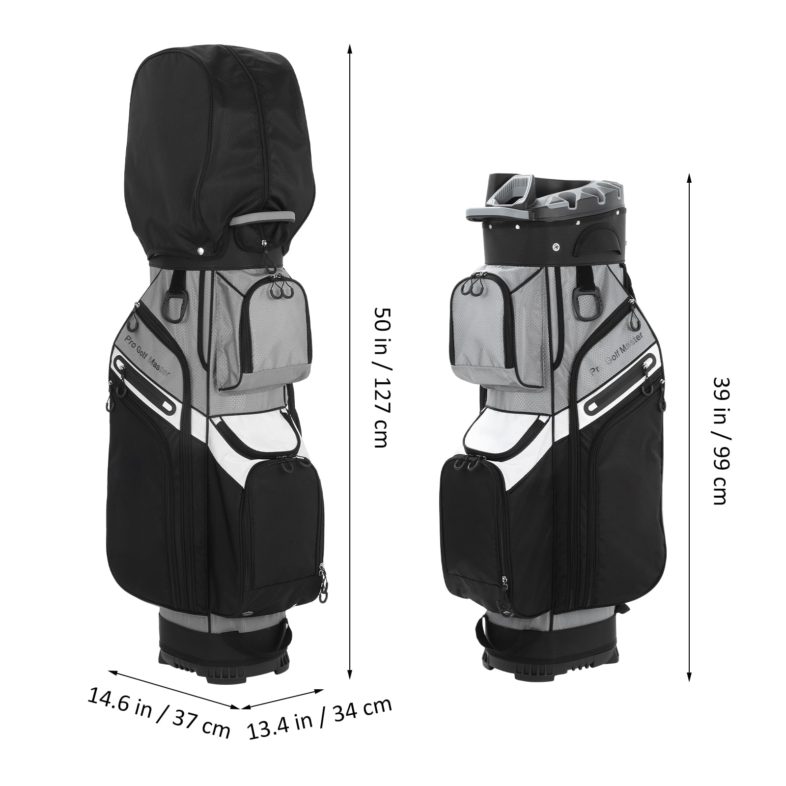 PartyKindom Durable Black Waterproof Golf Cart Bag with Lightweight Design for Every Golfer