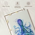 thumbnail image 6 of Elephant Stock Octopus Rainbow Splash Blue Wall Art - Vertical Canvas Wall Art - Living Room Wall Decor - Animal Canvas - Beige And Turquoise Decor By Fab Funky - 26" x 39", 6 of 8
