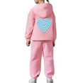 thumbnail image 6 of Girls Tracksuit Pink Casual Print Hoodie and Pants Fashionable Two Piece Outfit for Kids Comfortable Daily Wear Toddler Athleisure, 6 of 7
