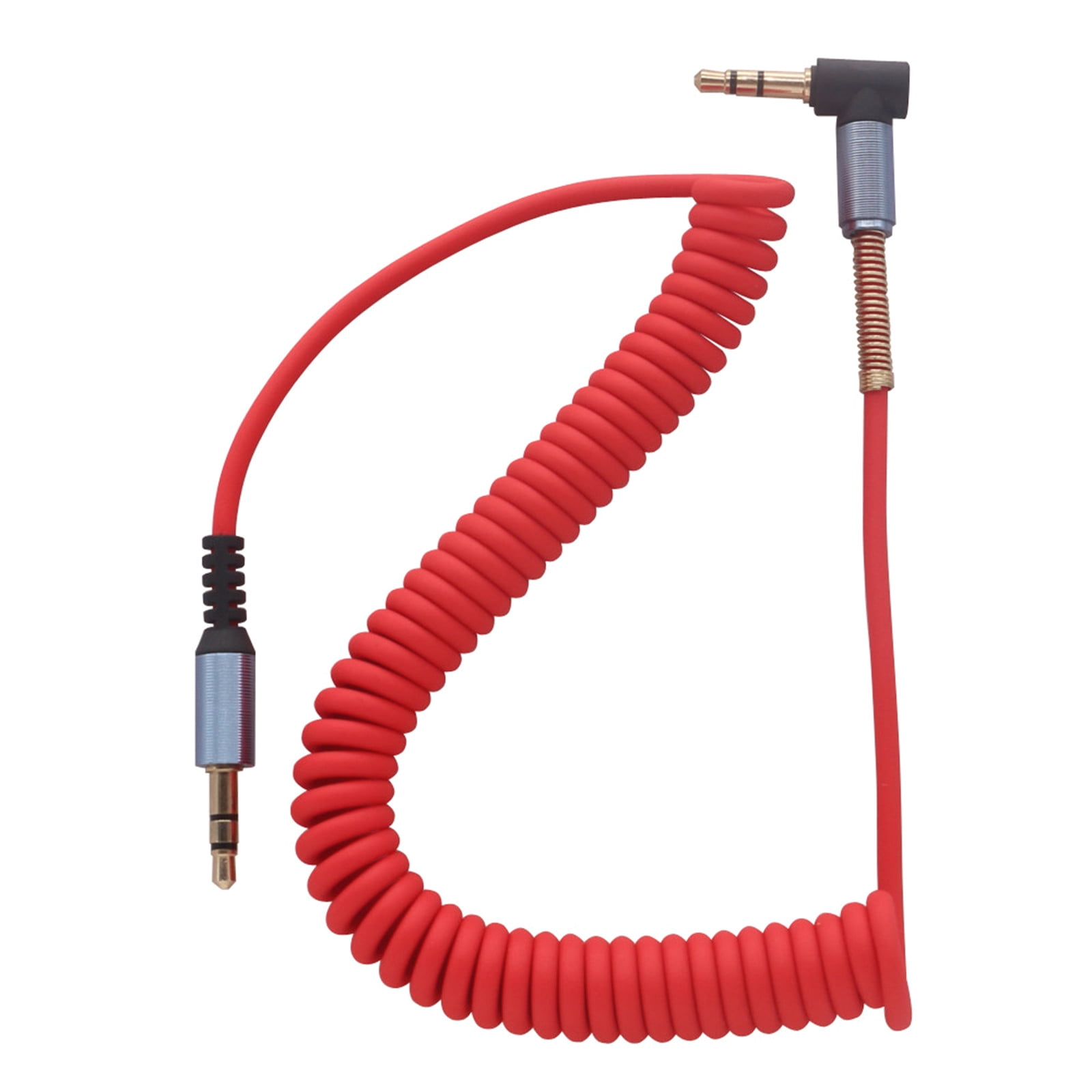 Elbow Spring Telescopic 3.5mm Audio Cable Male To Male Aux Audio