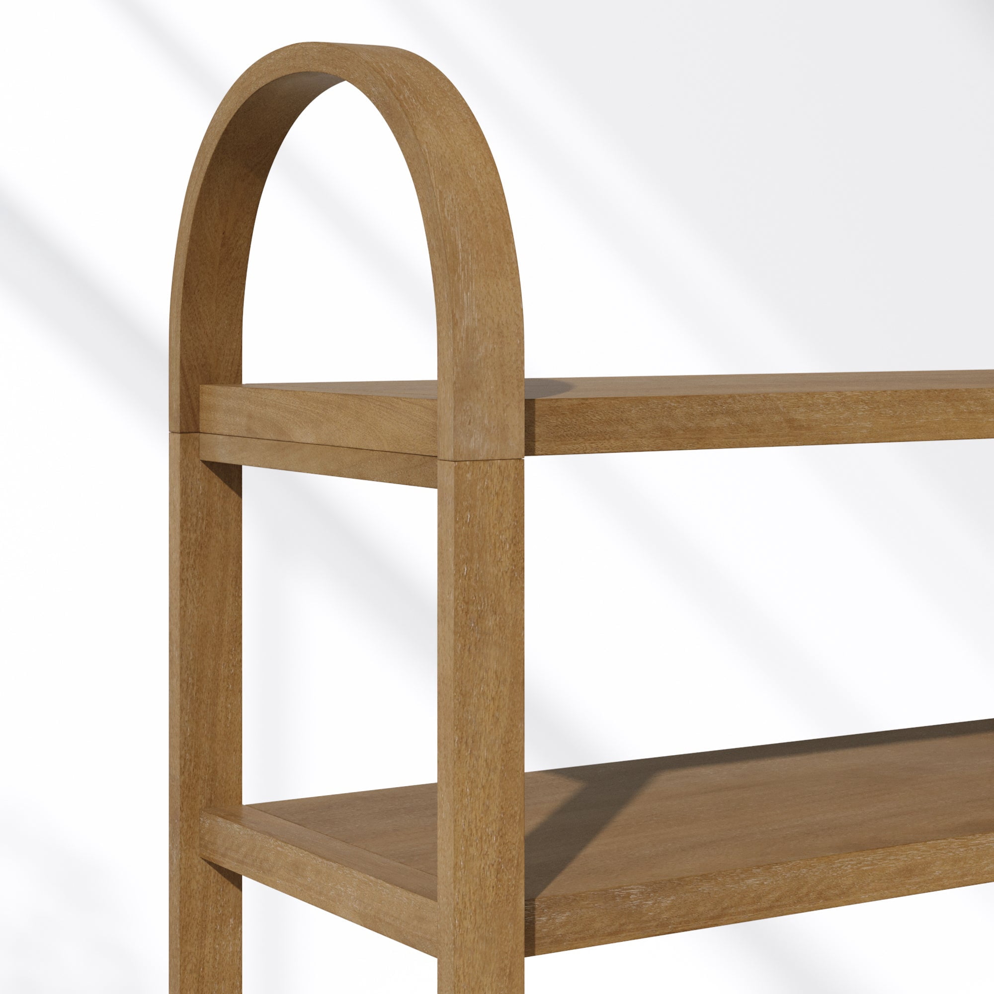 Nathan James Syd 6-Tier Arched Bookcase, Solid Wood Etagere Bookshelf, Light Brown