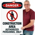 thumbnail image 2 of Construction Area Authorized Personnel Only Sign, OSHA Danger Sign, (SI-3809) 24x36 Corrugated Plastic, 2 of 7