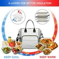 thumbnail image 4 of OBREWU Pioneer Flower Women's Insulated Leakproof Large Lunch Bag, Oxford Cloth, 4 of 7