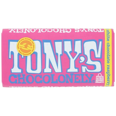 Tony'S Chocolonely Bar White Chocolate Raspberry Pop, 6.35 Oz Pack Of 15