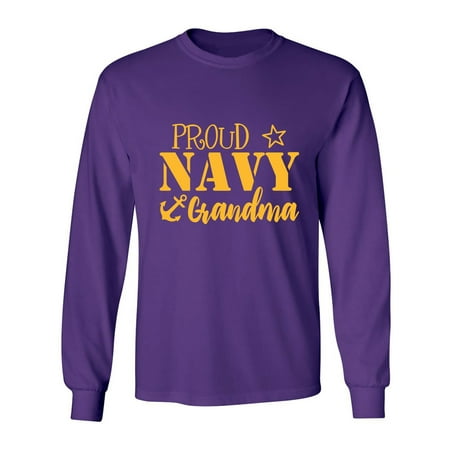 PROUD NAVY GRANDMA Adult Long Sleeve T-shirt