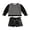 Black, variant on xiaxaixu Kids Leather Shorts Set, Elastic Cuff Houndstooth Tops Bowknot Skirt