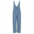 thumbnail image 7 of BRGZLK Women's Casual Summer Jumpsuits 2025 Casual Sleeveless Y2K Romper Long Playsuit Strap Button Jumpsuit Light Blue S, 7 of 7
