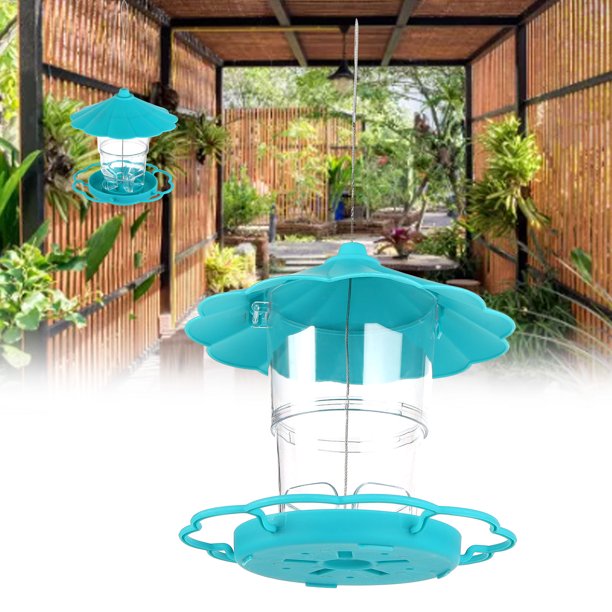 Alimentador de Pájaros Panorámico Herramienta de Alimentación de Pájaros Colgante Plegable con Techo Comedero de Pájaros de Terraza para Jardín Al Aire Libre Decoración ANGGREK Otros