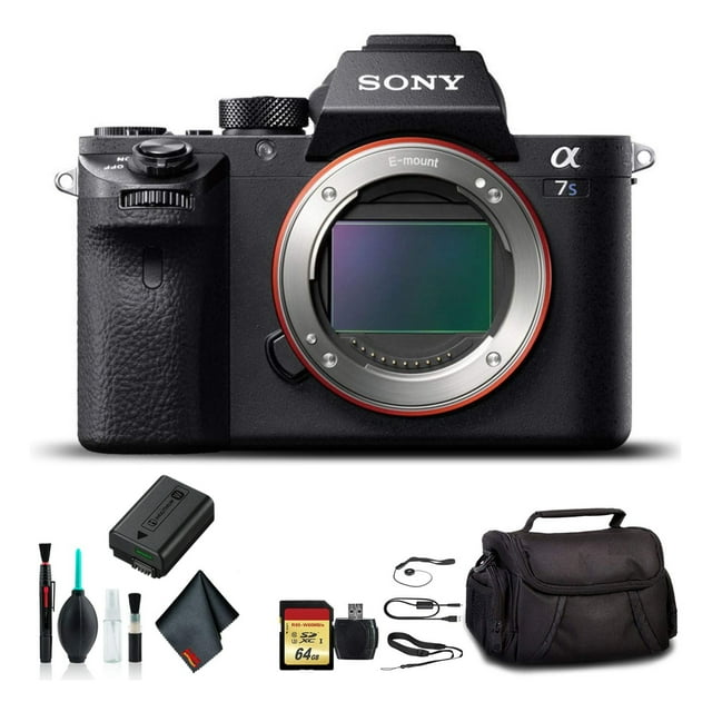 Cámara sin Espejo Sony Alpha a7S II ILCE7SM2/B con Bolsa Blanda Tarjeta de Memoria de 64 Gb Lector de Tarjetas y Accesorios Esenciales