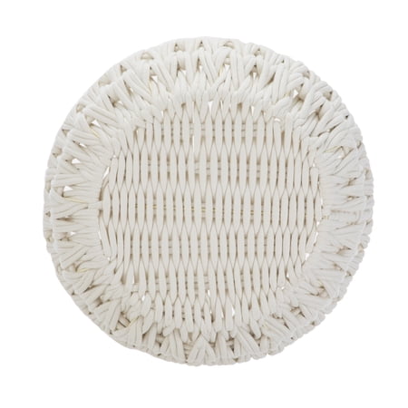 BETTER HOMES & GARDENS EXTRA LARGE WHITE WOVEN ROPE DECORATIVE STORAGE BASKET, 19 IN X 15 IN