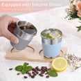 thumbnail image 4 of Vesteel 3 Pack 8oz Stainless Steel Cups, Stackable Metal Drinking Glasses with Silicone Sleeves, Unbreakable Pint Cup Tumblers for Home, Camping & Parties, Blue/Green/Grey, 4 of 7