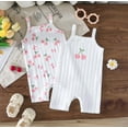 thumbnail image 2 of Gubotare Baby Girl Romper Summer Toddler Baby Girl Outfit Romper Jumpsuit Sleeveless Flared Overalls Kids Bell Bottoms 0 3 6 9 12 18 24 Months (White,3-6 Months), 2 of 9