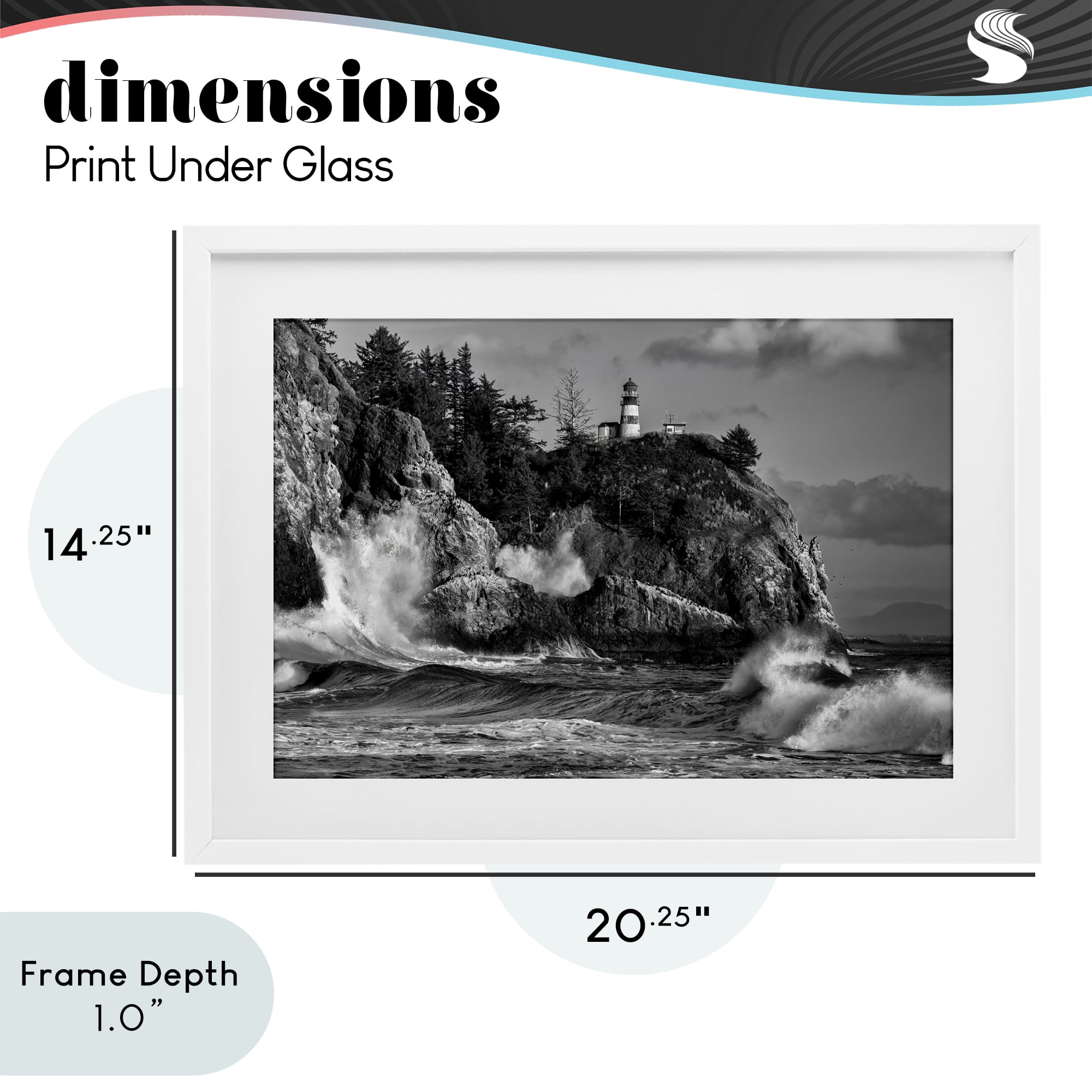 Stupell Industries Rising Tide at Cape White Framed Print Under Glass, design by Rick Berk