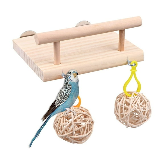 MLINS  Large Bird Parrot Chewing Toy Talking Cactus Pet Mirror Hanging