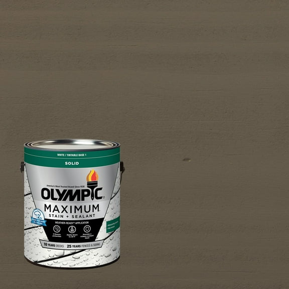 Olympic Maximum 1 Gallon SC-1003 Antique Silver Solid Color Exterior Stain and Sealer in One
