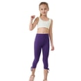 thumbnail image 3 of XXWXYD Girls Capri Leggings with Pockets Yoga Capris Pants High Waisted Workout Gym Cropped Tights for Kids 4-13 Years Kids Girl Elastic Waist Pants, 3 of 6