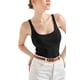 thumbnail image 4 of Camiseta sin mangas SUUKSESS acolchada de algodón acanalado para mujer de verano, negra, XS, 4 of 7
