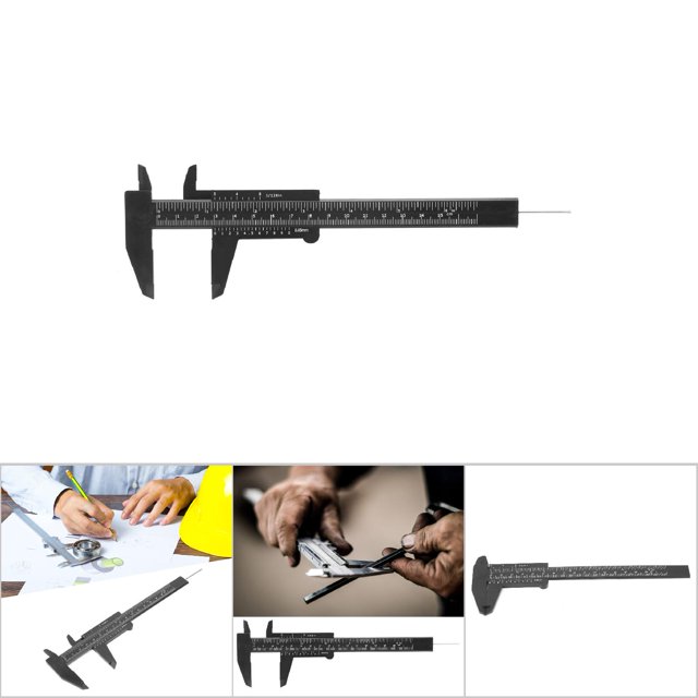 Easy Reading Plastic Double Rule Scale, Plastic Vernier Caliper, For School Jewelry Measurement