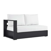 Modway Tahoe Outdoor Patio Powder-Coated Aluminum Modular Left-Facing Loveseat in Gray White