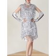 thumbnail image 3 of Vestido De Tirantes Vestido ceñido al cuerpo con borlas Traje de club nocturno sin mangas ajustado para mujer (Plata M) Ygjytge para Mujer Plata T M, 3 of 7