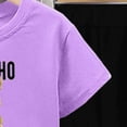 thumbnail image 6 of Teylalorva Boys Girls Graphic Outfits Short Sleeve T-Shirt and Cute Print Shorts Cotton Soft Summer Casual Trendy Sets 2 Piece Purple Size 2, 6 of 6