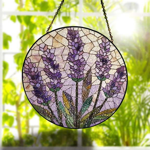 Lavender Flower GLASS, Lavender Suncatcher, Gift For Mom, Flower Lover,Gift For Her, Yard Decor, Garden Decor, Kitchen Decor, Housewarming