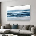 thumbnail image 6 of Large Abstract Green Seascape Handmade Oil Painting Thick Textured Beach Wall Art Home Decor Wall Decor Modern Living Room, 6 of 8