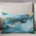 thumbnail image 3 of Teal Marble Throw Pillow Cover 16 x 24 Inch Decorative Pillow Cover Modern Abstract Art Luxury Yellow Lumbar Pillowcase Seasonal Rectangle Cushion Case for Couch Sofa Bed Living Room, 3 of 7