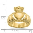 thumbnail image 3 of Real 14kt Yellow Gold Polished Domed Claddagh Ring Size: 8; for Adults and Teens; for Women and Men, 3 of 5