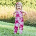 thumbnail image 4 of Penkiiy Toddler Girls Kids Tie-Dye Printed Jumpsuit Playsuit Strap Romper Summer Outfits Clothes 2-3 Years Hot Pink, 4 of 5
