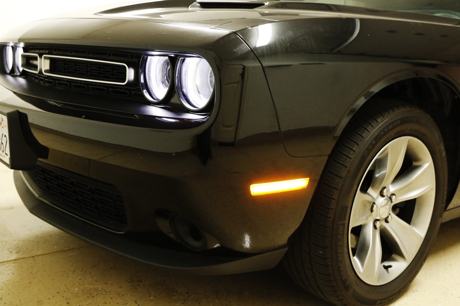 iJDMTOY Clear Lens Amber LED Front Side Marker Lamps Compatible with 08-14 Dodge Challenger Clear LH RH Sidemarkers Powered by 24 Amber SMD LED Lights