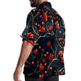 thumbnail image 3 of Tree Men's Button Down Hawaiian Poplin Shirt Summer Beach Printed Casual Short Sleeve Unisex Shirts, 3 of 6