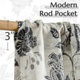 thumbnail image 6 of Floral Linen Tier Curtains 24 Inch Farmhouse Cafe Curtains Rod Pocket Country Flower Drapes for Small Windows for Kitchen Laundry Room Bathroom RV 2 Panels Light Filtering Black, 6 of 7