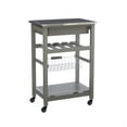 thumbnail image 5 of Linon Natalie Stainless Steel Top Rolling Kitchen Storage Cart in Gray Wood, 5 of 11
