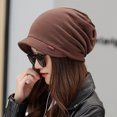 thumbnail image 3 of Women's Cotton Hat Thick Warm Windproof Simple Solid Color Beanie Hat, 3 of 7