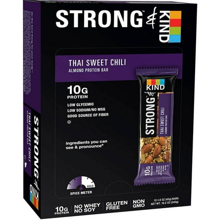 Barres de protéines STRONG & KIND, Thai Sweet Chili, 1,6 oz, 12 Count