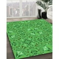 thumbnail image 3 of Ahgly Tapis d'Intérieur Lavable en Machine Carré Transitionnel Vert Néon, 5 Pieds Carré, 3 of 7