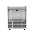 thumbnail image 2 of White bar cart with 8 - bottle rack double glass cabinet and smooth - rolling caster wheels for primary living space functionality, 2 of 4