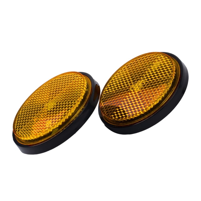 2Pcs Round Reflector Car Trucks Motorcycle Bi Cycle Tractor Trai Trailer Night Reflective Refraction Orange Red White Blue Yellow Mingyiq