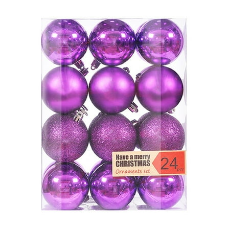 

Mightlink 24Pcs Christmas Ball Shiny Christmas Balls Pendants Xmas Hanging Tree Pendants for Party Home Decor