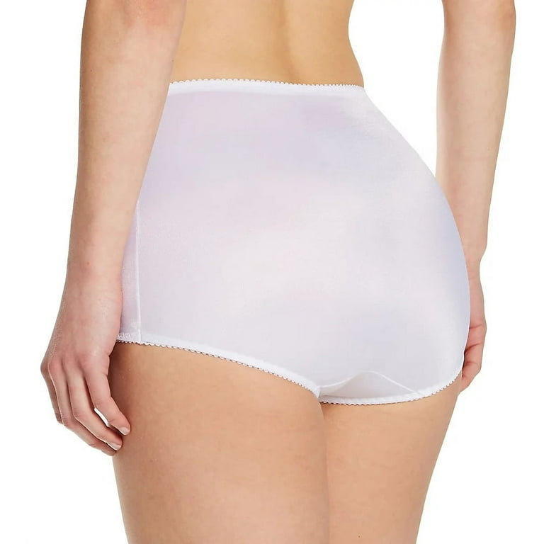 Hanes Women’s Shaping Brief Pack, 100% Cotton Lining, 2-Pack White 6XL