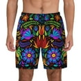 thumbnail image 2 of Picia Colorful Floral pattern Mens Swim Trunks with Compression Liner Stretch Beach Shorts Quick Dry with Zipper Pockets No-Chafing Board Shorts-Medium, 2 of 9