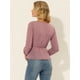 thumbnail image 4 of Blusa De Lunares Suizos Con Cuello En V Para Mujer Morado Oscuro L, 4 of 5