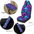 thumbnail image 6 of Xixirimido 5-Piece Car Seat Cover Set Breathable PU Leather Front Seat Covers with Seat Belt & Console Covers Universal Fit for SUV, Sedan, Truck, Gothic Skull Vibrant Floral, 6 of 8