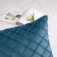 thumbnail image 3 of Phantoscope 18"x18" 2-Pack Velvet Pleated Checker Decorative Pillows, Teal Blue, 3 of 6