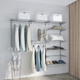 thumbnail image 2 of FeGe 4 to 6 FT Custom Closet Organizer System Kit, Wall-Mounted Storage Organizer with Wire Shelving and Hanging Rods, Adjustable Closet Organizer Kit, Configurations Custom Closet for Bedroom, Grey, 2 of 9