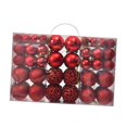 thumbnail image 1 of Juego de adornos de bolas navideñas, suministros para fiestas, manualidades, colgantes reutilizables para interiores Rojo, 1 of 9