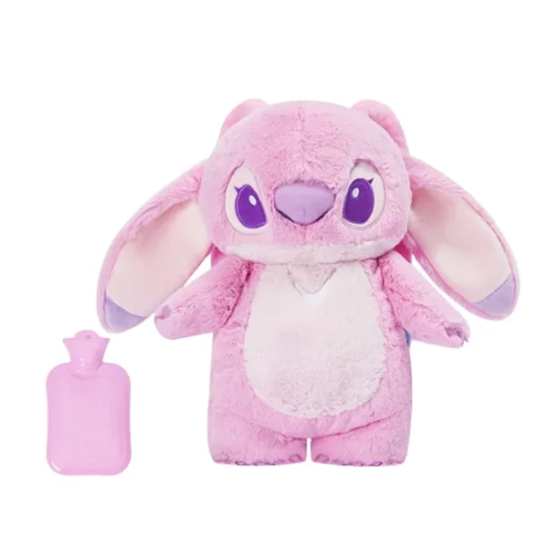 Disney Stitch-botella de felpa para calentar las manos, bolso de mano portátil, calentador de manos, regalo para niña, Ángel, Lotso, Pooh, oso Dumbo